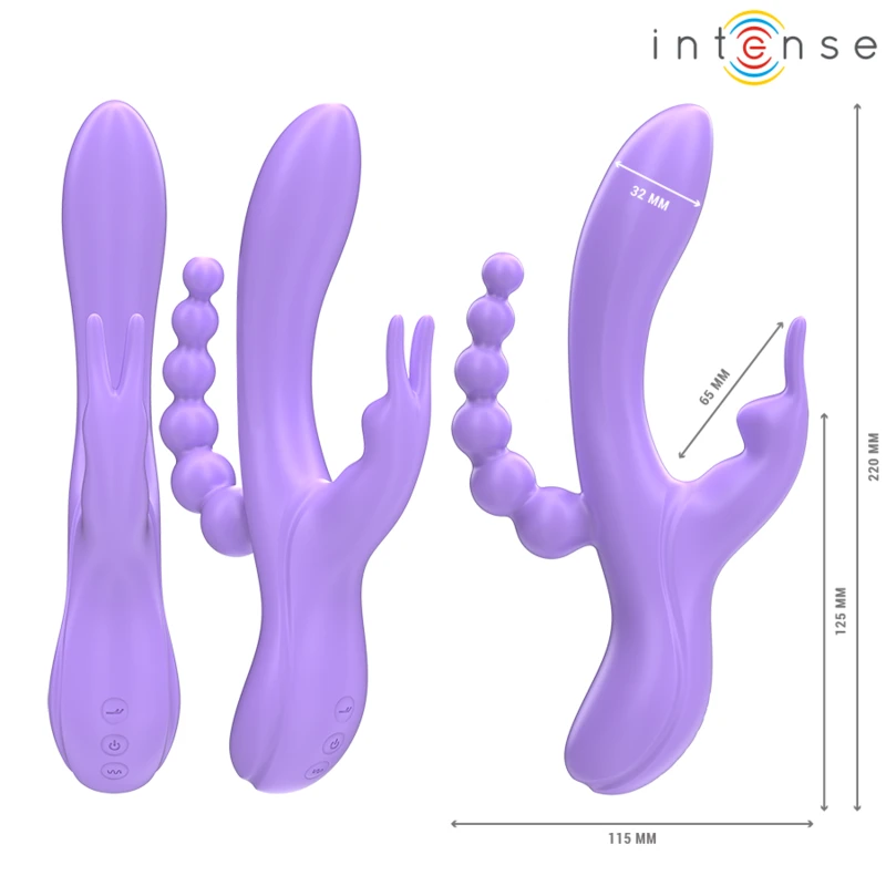 MIKO TRIPLO VIBRADOR COELHO E ESTIMULADOR E ANAL 7 VIBRAÇÕES - Sex Shop Sexy