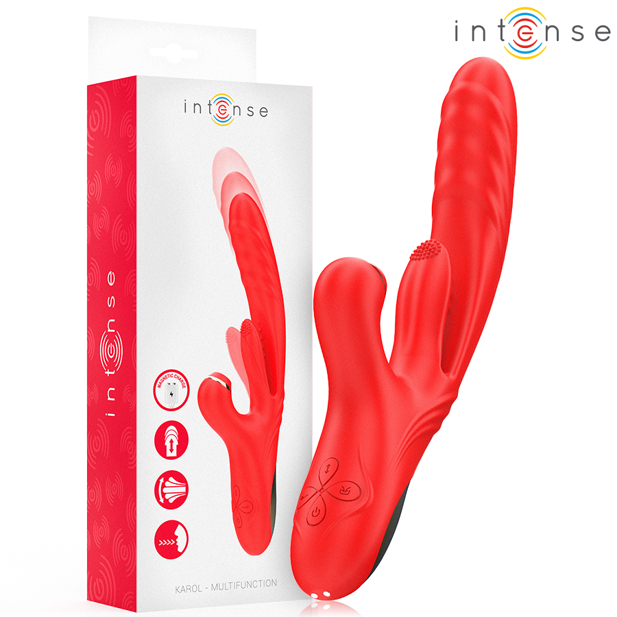 KAROL VIBRADOR MULTIFUNÇÃO EMPUJE E SUÇÃO E ESTIMULAÇÃO - Sex Shop Sexy