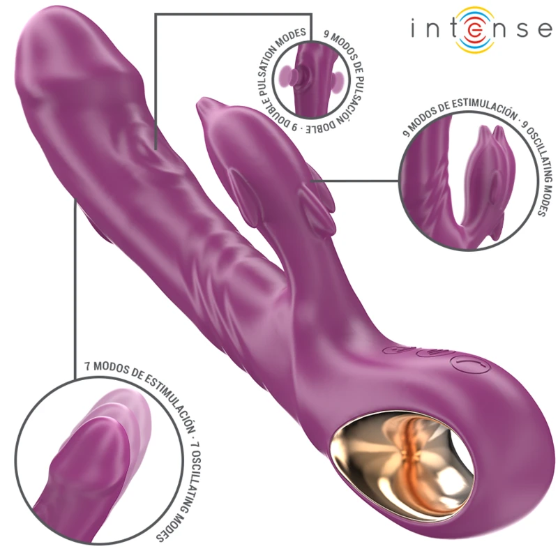 HALLE VIBRADOR MULTIFUNÇÃO COM LÍNGUA ESTIMULADORA EM FORMATO DE GOLFINHO ROXO. - Sex Shop Sexy