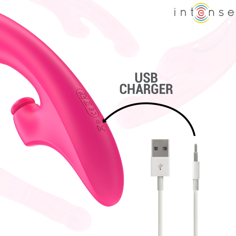 EMI VIBRADOR 13,5 CM MULTIFUNÇÃO 3 EM 1 10 MODOS DE VIBRAÇÃO ROSA - Sex Shop Sexy