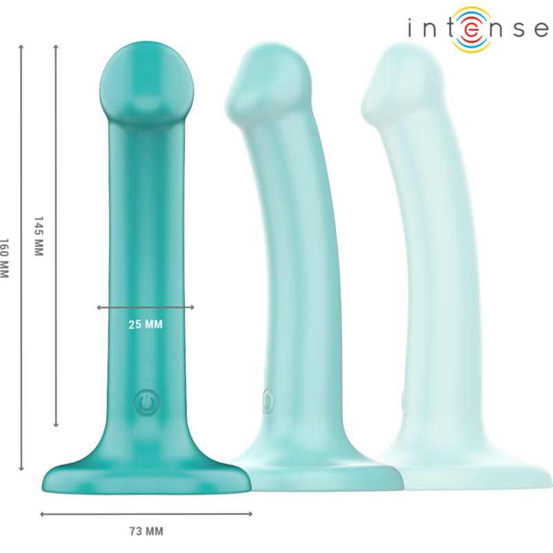 INTENSE - VIBRADOR KATIE COM VENTOSA 10 VIBRAÇÕES CONTROLE REMOTO AZUL