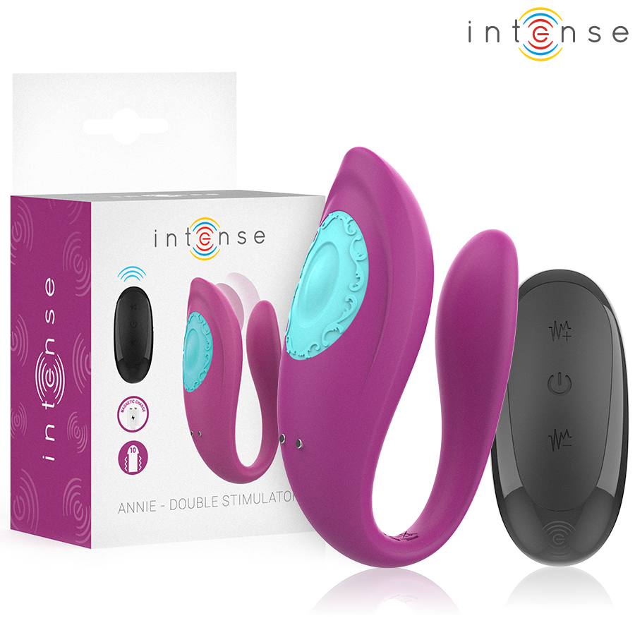 ANNIE ESTIMULADOR E VIBRADOR EM FORMA DE U COM CONTROLE REMOTO - Sex Shop Sexy