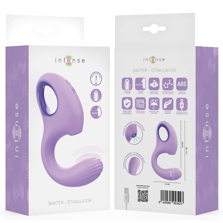 BAXTER VIBRADOR E ESTIMULADOR VIOLETA - Sex Shop Sexy
