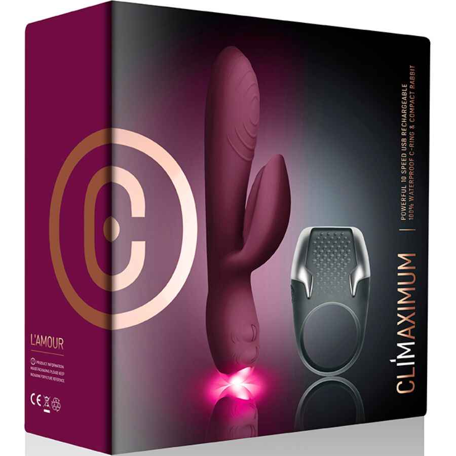 CLIMAXIMUM - KIT LAMOUR VIBRADOR COELHO + ANEL DE PÉNIS DE LED
