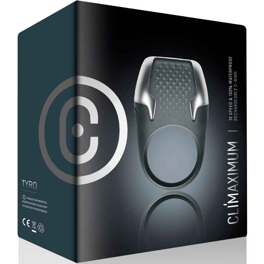 CLIMAXIMUM - ANEL VIBRATÓRIO PARA PÉNIS TYRO COM LUZES DE LED