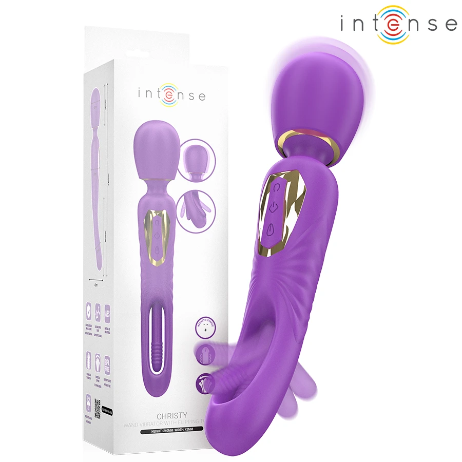 CHRISTY VIBRADOR WAND COM LÍNGUA GIRATÓRIA - Sex Shop Sexy