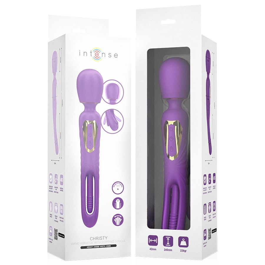 CHRISTY VIBRADOR WAND COM LÍNGUA GIRATÓRIA - Sex Shop Sexy
