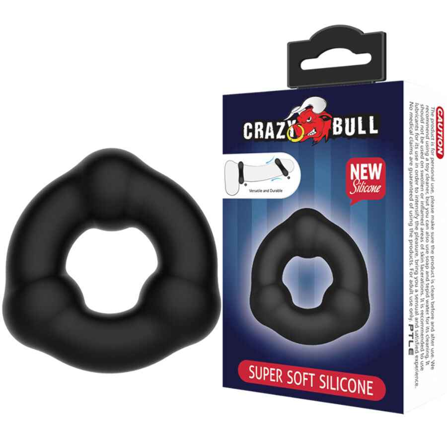 CRAZY BULL - ANEL DE SILICONE SUPER MACIO COM NÓDULOS