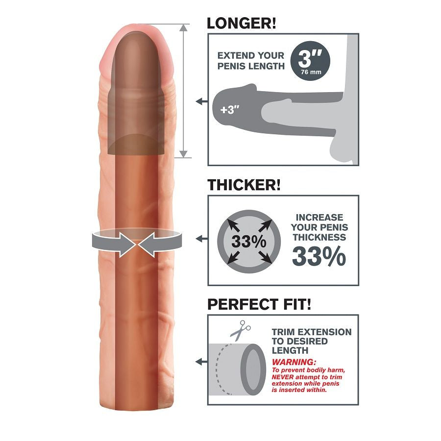 FANTASY X-TENSIONS - PERFECT 3 EXTENSÃO PARA PÉNIS - Sex Shop Sexy