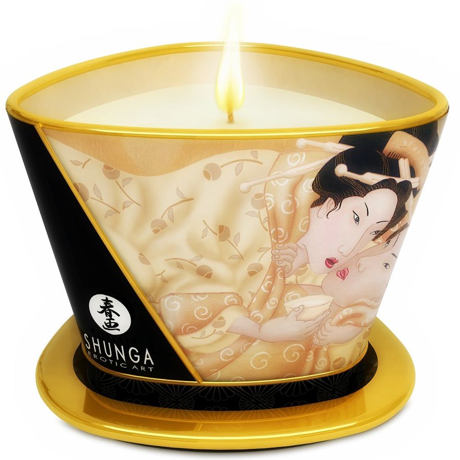 SHUNGA - MINI CARESS BY CANDELIGHT VELA DE MASSAGEM BAUNILHA 170 ML - Sex Shop Sexy