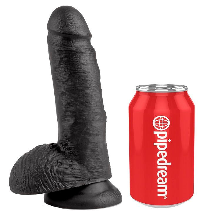 KING COCK - DILDO REALISTA 17.8 CM PRETO