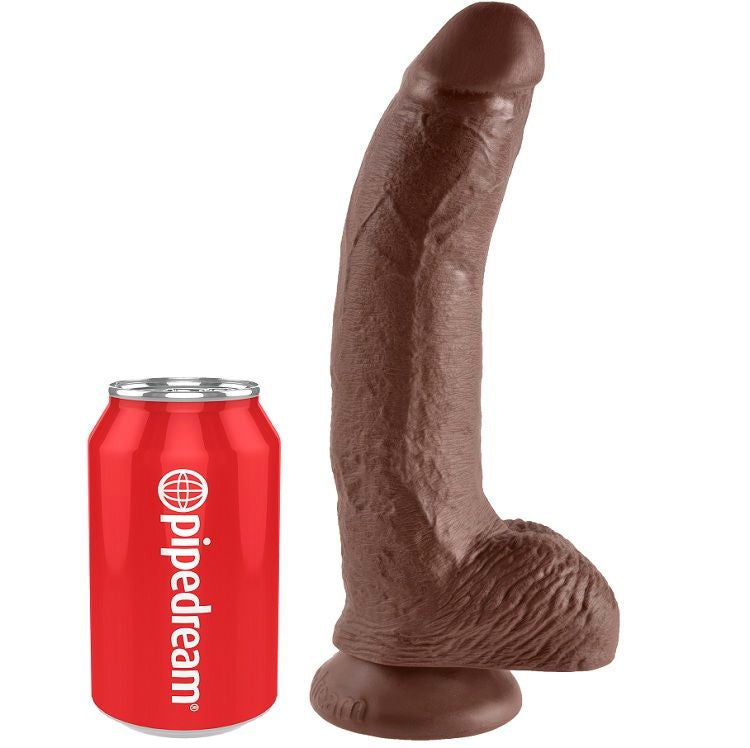 KING COCK - DILDO REALISTA 22.9 CM CASTANHO - Sex Shop Sexy