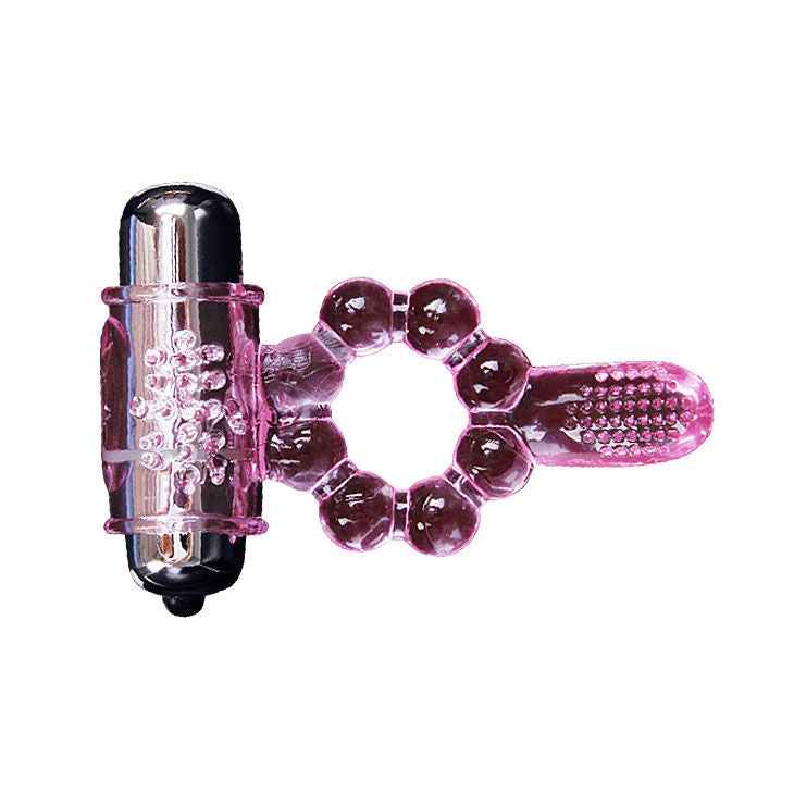 BAILE - ANÉL DE SILICONE 10 RITMOS LÍNGUA COM VIBRAÇÃO ROSA