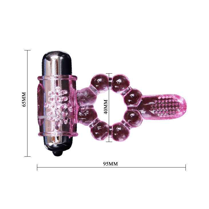 BAILE - ANÉL DE SILICONE 10 RITMOS LÍNGUA COM VIBRAÇÃO ROSA