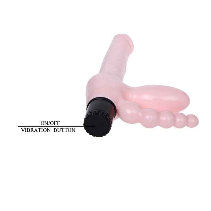 BAILE - ARNÊS SEM CINTA TPR COM VIBRAÇÃO E ESTIMULAÇÃO ANAL 25.4 CM