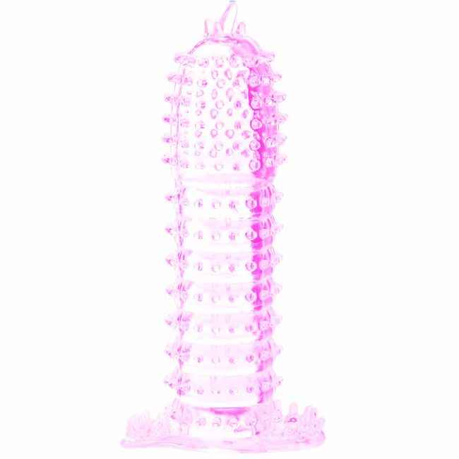 BAILE - CAPA PARA PÉNIS COM PONTOS ESTIMULANTES ROSA 14 CM