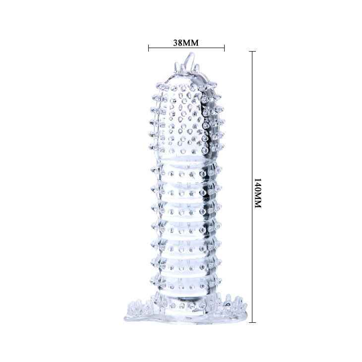 BAILE - CAPA PARA PÉNIS COM PONTOS ESTIMULANTES TRANSPARENTE 14 CM
