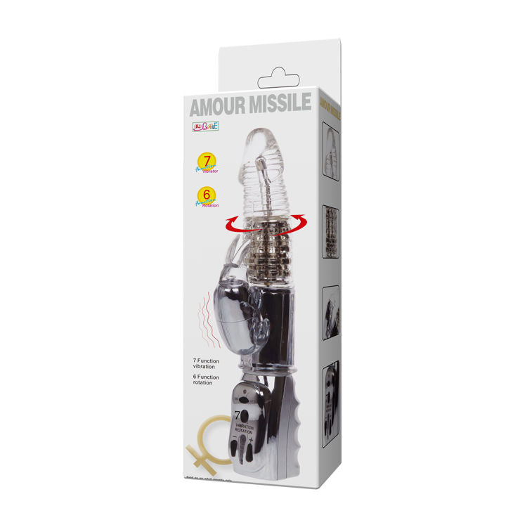 BAILE - AMOUR MISSILE ROTADOR TRANSPARENTE 26.5 CM - Sex Shop Sexy