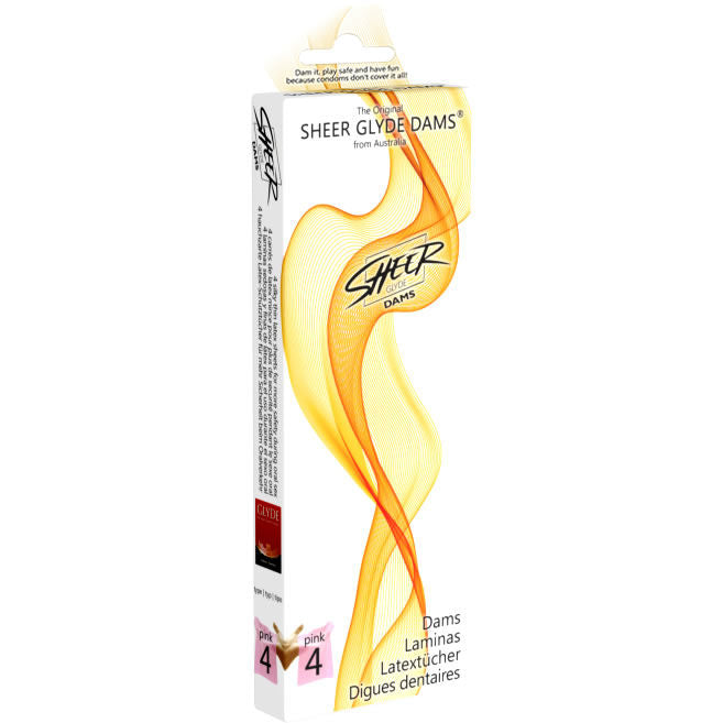 SHEER GLYDE - DAMS LÂMINAS DE LÁTEX PARA SEXO ORAL MORANGO - Sex Shop Sexy