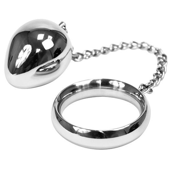 METAL HARD - ANEL PARA PÊNIS 45MM + CORRENTE COM BOLA DE METAL