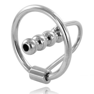 METAL HARD – ANEL PARA GLANDE COM PLUG URETRAL 30 MM - Sex Shop Sexy