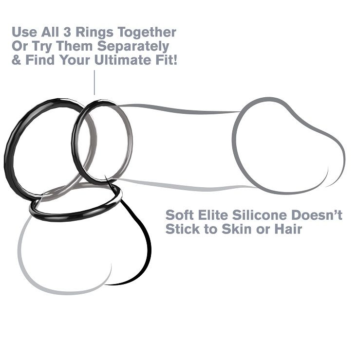 FANTASY C-RINGZ - CONJUNTO DE ANÉIS EM SILICONE STAMINA - Sex Shop Sexy