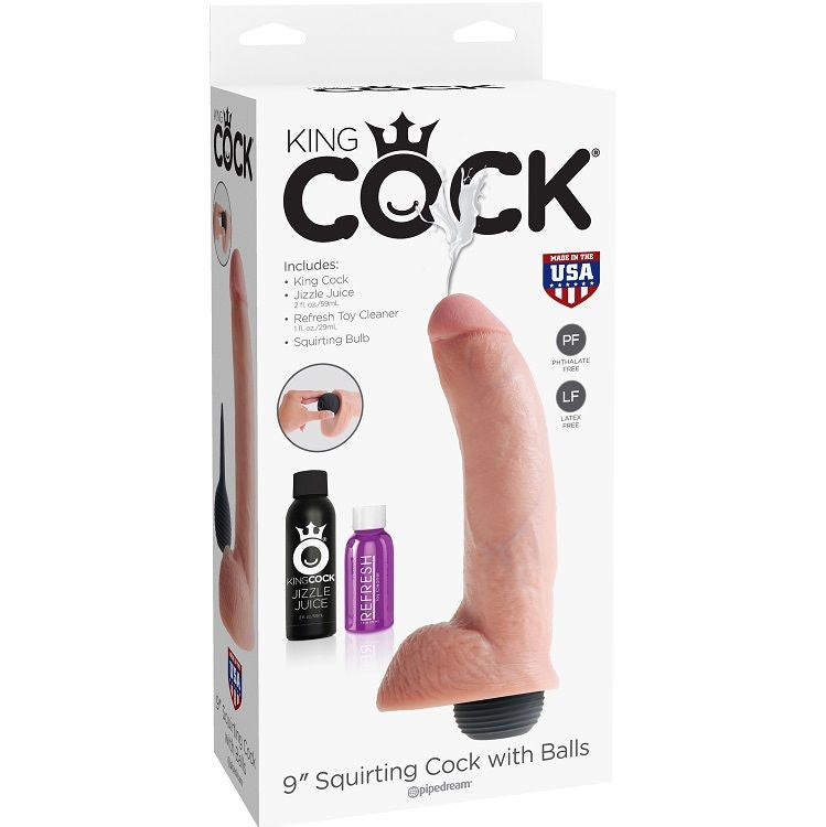 KING COCK - PÉNIS REALISTA EJACULADOR NATURAL 22,86 CM - Sex Shop Sexy