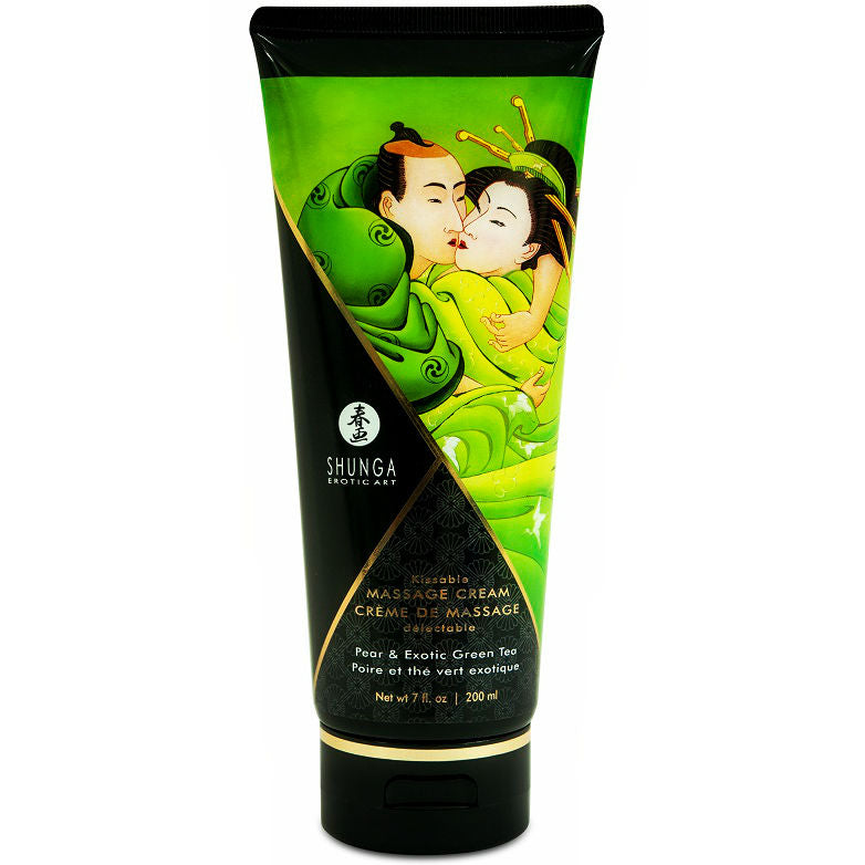SHUNGA - CREME DE MASSAGEM PERA & CHÁ VERDE 200 ML - Sex Shop Sexy