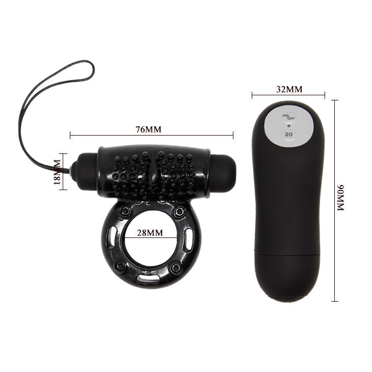 BAILE - ANEL COM CONTROLO REMOTO NEGRO 20V - Sex Shop Sexy