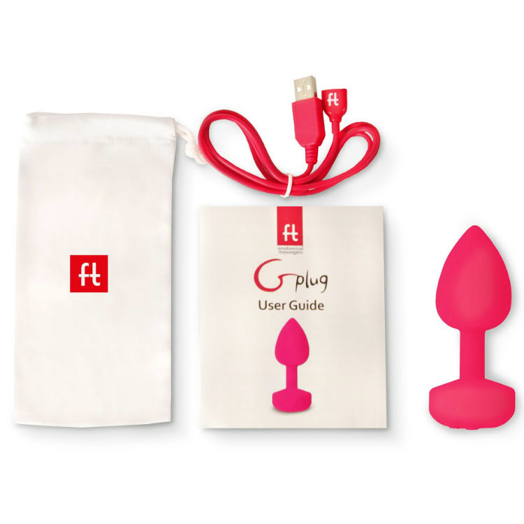 G-VIBE - FUNTOYS GPLUG VIBRADOR ANAL RECARREGÁVEL PEQUENO ROSA NEON 3 CM - Sex Shop Sexy