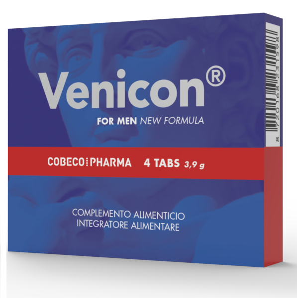 COBECO - VENICON COMPLEMENTO ALIMENTAR MASCULINO 4 CÁPSULAS - Sex Shop Sexy