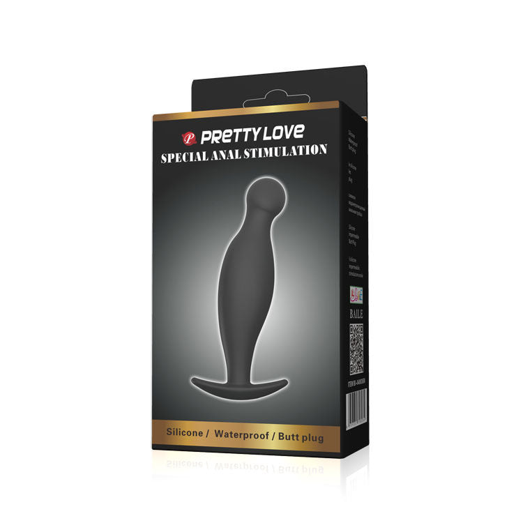 PRETTY LOVE - PLUG ANAL EM SILICONE 11.7 CM PRETO - Sex Shop Sexy