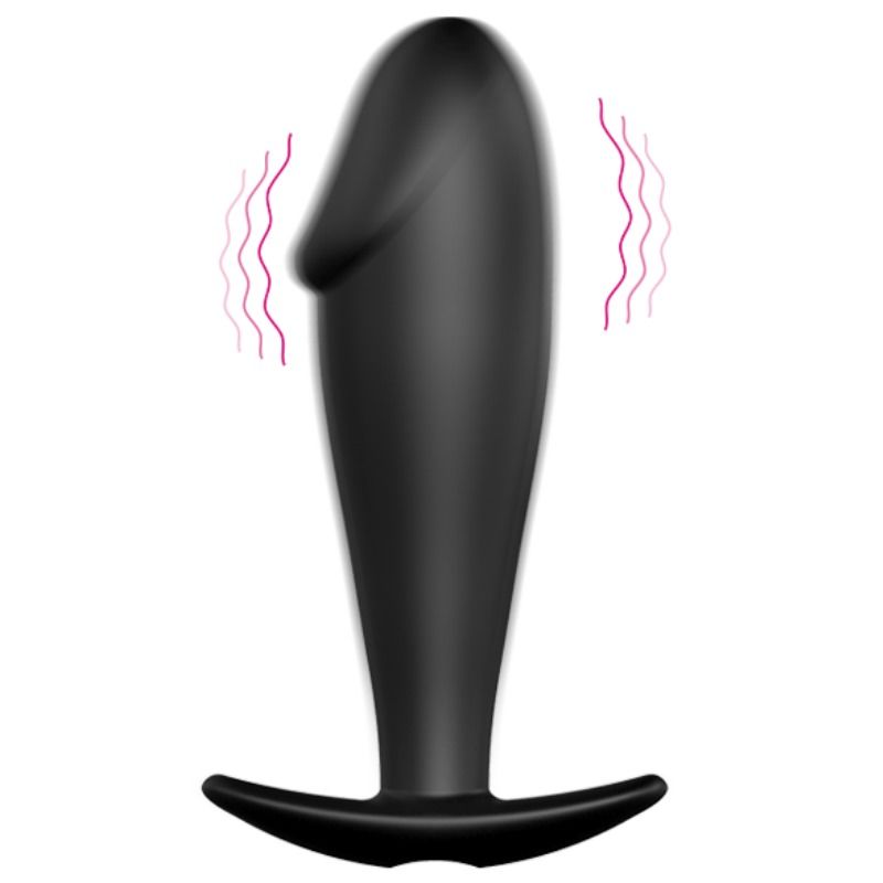PRETTY LOVE - PLUG ANAL EM SILICONE FORMATO PÊNIS COM 12 MODOS DE VIBRAÇÃO PRETO - Sex Shop Sexy