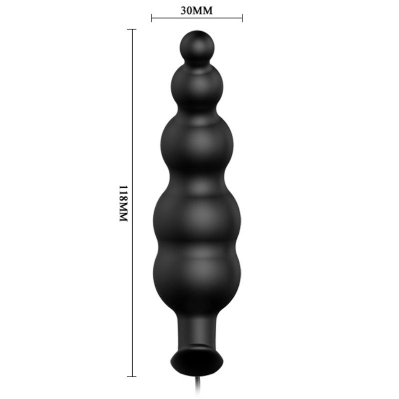 PRETTY LOVE - PLUG ANAL EM SILICONE ESTIMULAÇÃO EXTRA COM 12 MODOS DE VIBRAÇÃO E CONTROLO REMOTO PRETO - Sex Shop Sexy