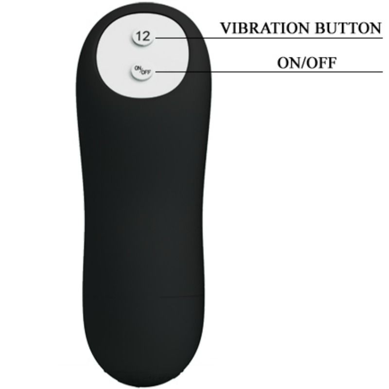 PRETTY LOVE - PLUG ANAL EM SILICONE ESTIMULAÇÃO EXTRA COM 12 MODOS DE VIBRAÇÃO E CONTROLO REMOTO PRETO - Sex Shop Sexy
