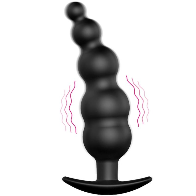 PRETTY LOVE - PLUG ANAL EM SILICONE ESTIMULAÇÃO EXTRA COM 12 MODOS DE VIBRAÇÃO E CONTROLO REMOTO PRETO - Sex Shop Sexy