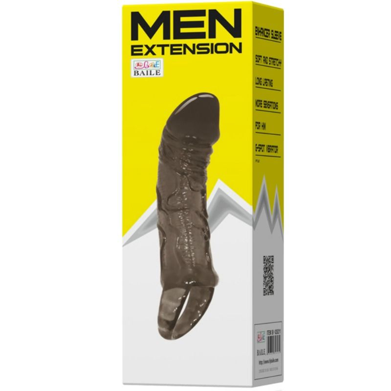 BAILE - CAPA EXTENSORA PARA PÊNIS COM STRAP PARA TESTÍCULOS 11.5 CM - Sex Shop Sexy