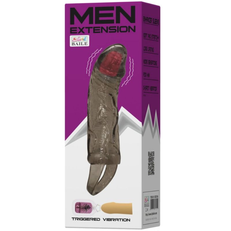 MANGA EXTENSORA PENIANA COM VIBRAÇÃO E ALÇA PARA TESTÍCULOS COM 13,5 CENTÍMETROS - Sex Shop Sexy