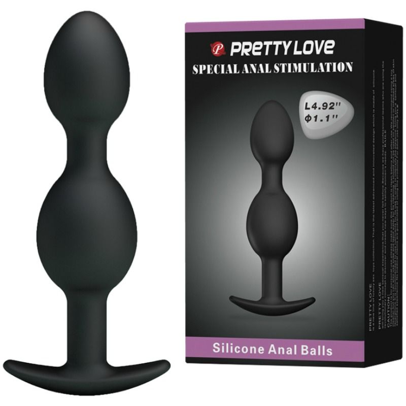 PRETTY LOVE - BOLAS ANAIS SILICONE 12.5 CM PRETO