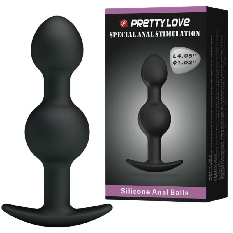 PRETTY LOVE - BOLAS ANAIS SILICONE ESTIMULAÇÃO ESPECIAL 10.3 CM PRETO