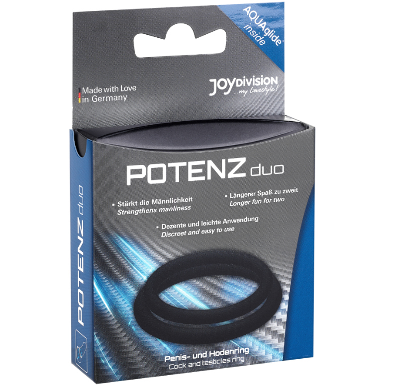 JOYDIVISION POTENZDUO - ANÉIS PARA PÊNIS PRETO - M - Sex Shop Sexy