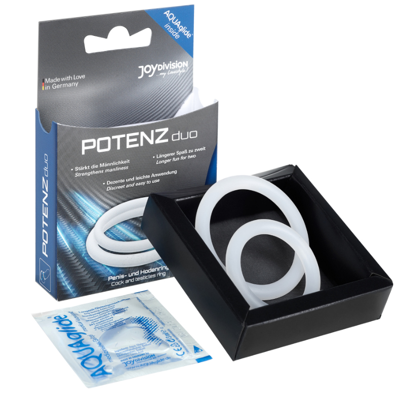 JOYDIVISION POTENZDUO - ANÉIS PARA PÊNIS BRANCO - M - Sex Shop Sexy