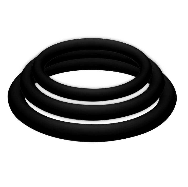 JOYDIVISION POTENZDUO - PLUS PACK 3 ANÉIS PARA PÊNIS PRETO - S, M, L - Sex Shop Sexy