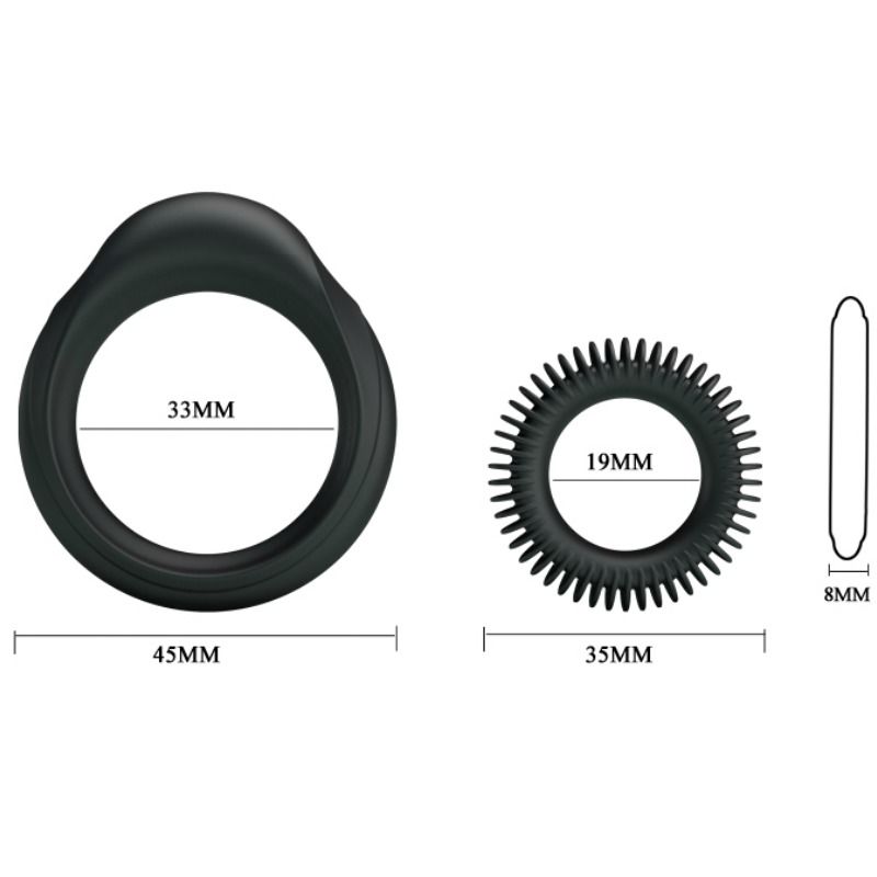 BAILE - KIT 2 ANÉIS DE SILICONE RING MANHOOD - Sex Shop Sexy