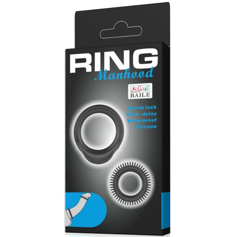 BAILE - KIT 2 ANÉIS DE SILICONE RING MANHOOD - Sex Shop Sexy