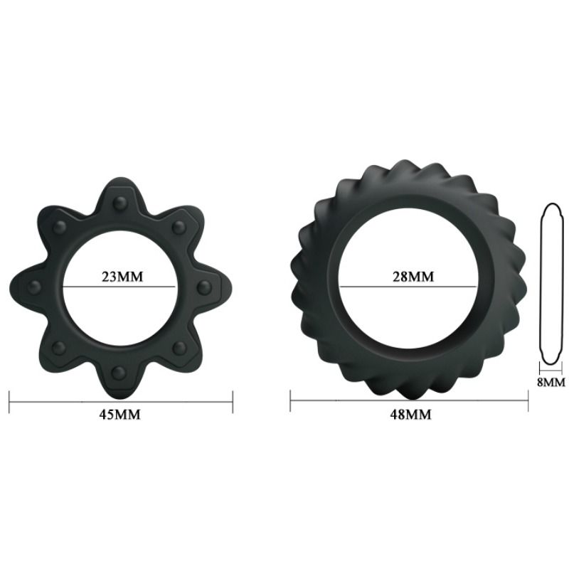 BAILE - KIT 2 ANÉIS DE SILICONE RING FLOWERING - Sex Shop Sexy