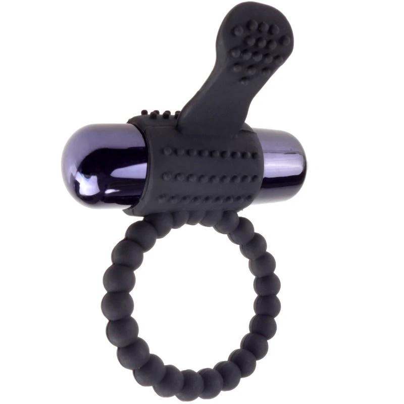ANEL VIBRADOR DE SILICONE PRETO - Sex Shop Sexy