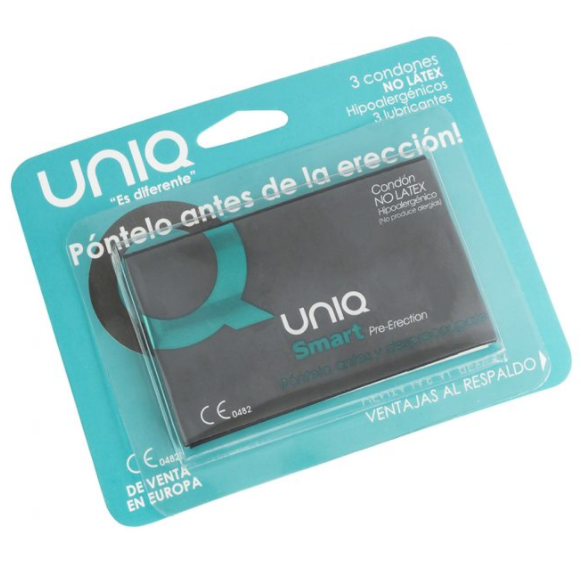 UNIQ - SMART PRESERVATIVOS PRÉ-EREÇÃO SEM LÁTEX 3 UNIDADES - Sex Shop Sexy