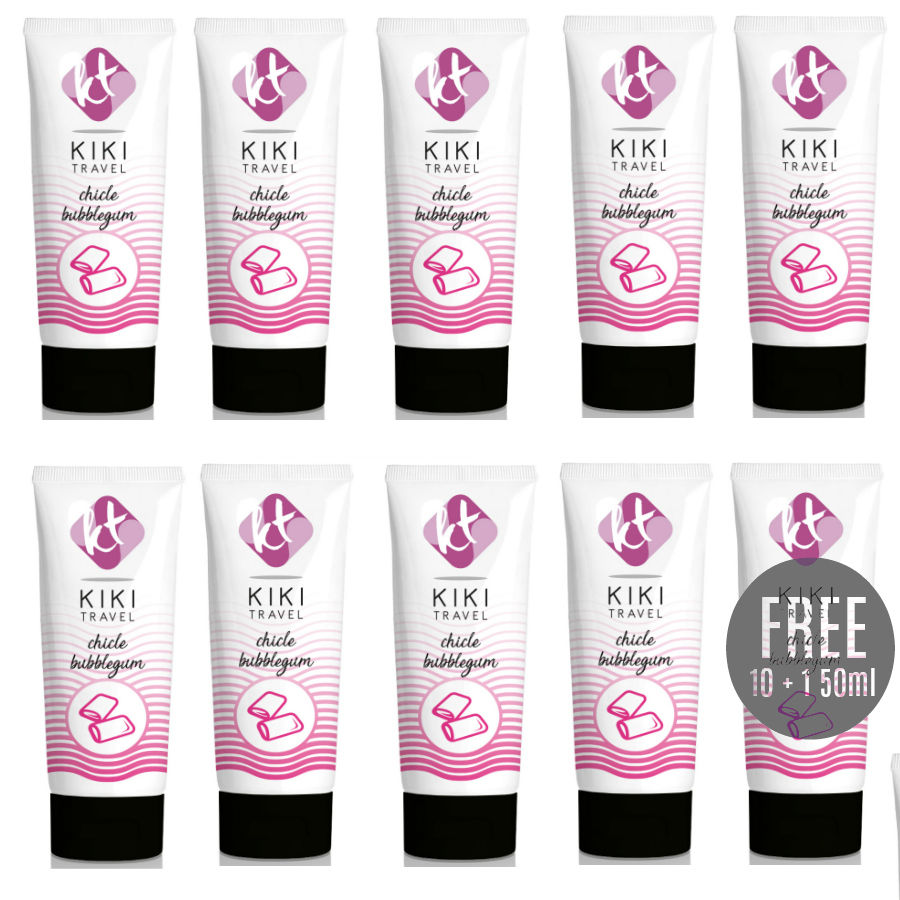 KIKÍ TRAVEL - LUBRIFICANTE SABOR GOMA 50ML 10 + 1 GRÁTIS - Sex Shop Sexy