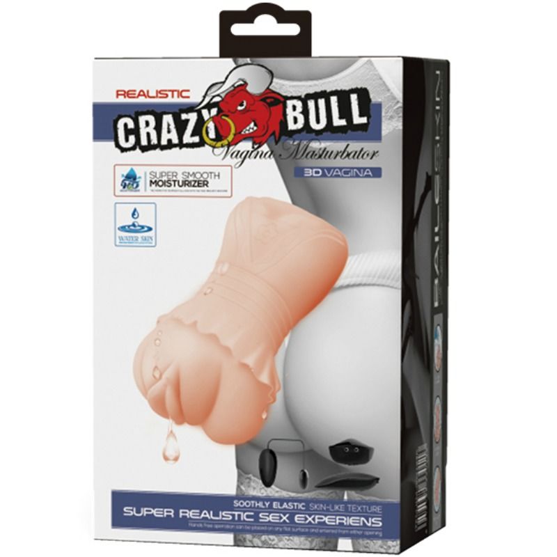 CRAZY BULL - MASTURBADOR WATER SKIN VAGINA COM BALAS VIBRATÓRIAS - Sex Shop Sexy